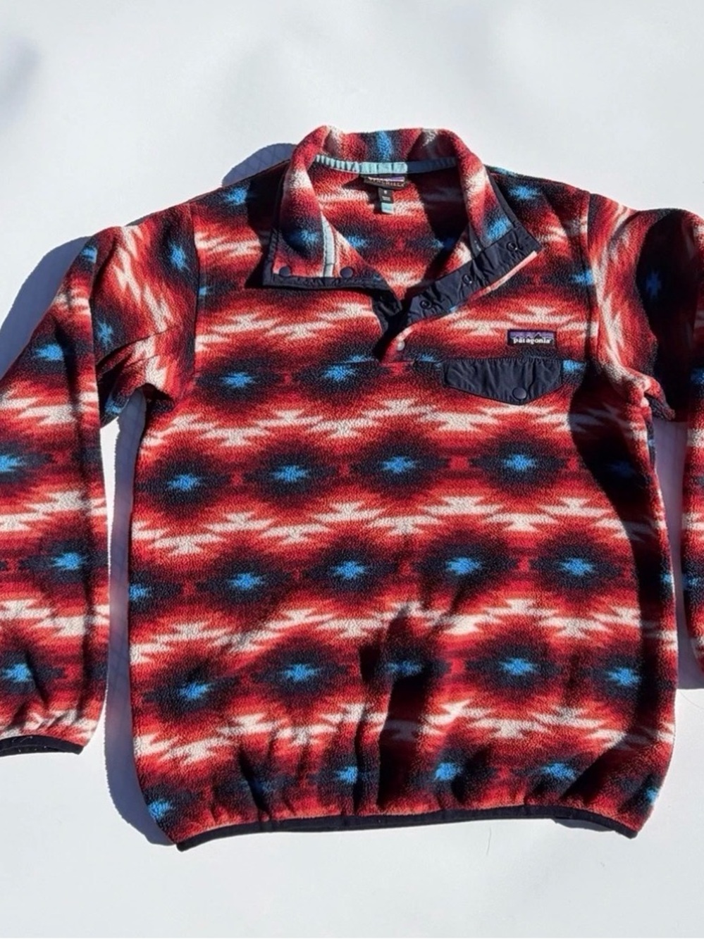 Patagonia Synchilla Snap-T Fleece Women’s M Red Aztec Pullover